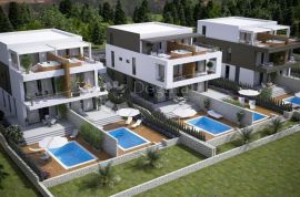 Dvoetažni penthouse s galerijom, pogledom na more i jacuzzijem, useljiva novogradnja, Pag, Wohnung