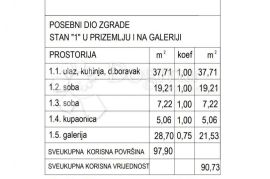 NOVOGRADNJA-stan u prizemlju s galerijom 97,43 m², Pula, Stan