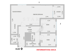 STAN, PRODAJA, ZAGREB, PODSUSED, 69 m2, 3-SOBAN, Podsused - Vrapče, Flat