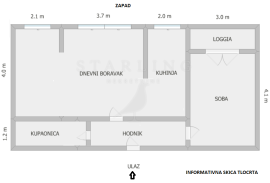 STAN, PRODAJA, ZAGREB, SREDNJACI, 55 m2, 2-soban, Zagreb, شقة