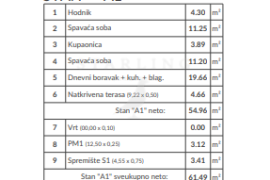 PRODAJA, STAN, VALDEBEK, NOVOGRADNJA, 2SS+DB, Pula, Flat