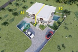 VODICE, novo, moderna dvojna kuća, vrt 160 m2, parking, Vodice, Kuća