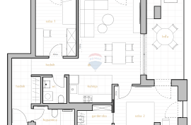 DONJI ZAMET - Stan 2S+DB 81,24 m2, Rijeka, Appartamento