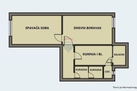 Zagreb, Peščenica, stan 48 m2, SS+DB sa balkonom, Zagreb, Διαμέρισμα