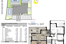 Otok Krk - Malinska, stan u novogradnji s bazenom i pogledom na more, Malinska-Dubašnica, Apartamento