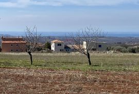 Poreč - okolica, prekrasno građevinsko zemljište otvorenog pogleda na more, Kaštelir-Labinci, Земля