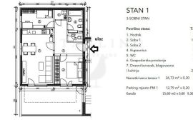 STAN, PRODAJA, ZAGREB, GRAČANI, 85 m2 , 3-soban, Zagreb, Appartement