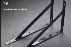 2 ცალი თაროს სამფეხა სამაგრი 15 სმ, მძიმე დატვირთვ