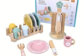 სათამაშოები 15964 ხის ყავა ყავის ჭიქა პიცა მოცარელ