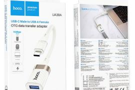 სწრაფი ადაპტერი hoco UA39A Crystal USB Type-C-დან 