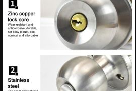 უჟანგავი ფოლადის აბაზანის კარის საკეტი, საძინებლის