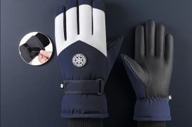 ზამთრის სათხილამურო ხელთათმანები, თბილი, ქარგაუმტა