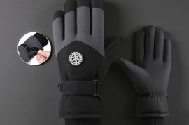 ზამთრის სათხილამურო ხელთათმანები, თბილი, ქარგაუმტა