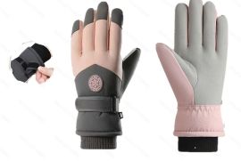 ზამთრის სათხილამურო ხელთათმანები, თბილი, ქარგაუმტა