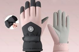 ზამთრის სათხილამურო ხელთათმანები, თბილი, ქარგაუმტა