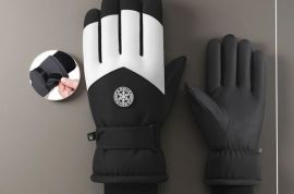 ზამთრის სათხილამურო ხელთათმანები, თბილი, ქარგაუმტა