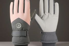 ზამთრის სათხილამურო ხელთათმანები, თბილი, ქარგაუმტა