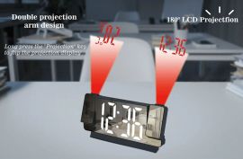 LED ელექტრონული პროექციის საათი დიდეკრანიანი ციფრუ
