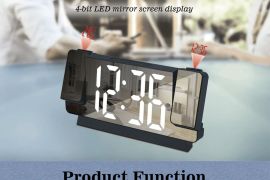 LED ელექტრონული პროექციის საათი დიდეკრანიანი ციფრუ