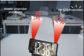 LED ელექტრონული პროექციის საათი დიდეკრანიანი ციფრუ