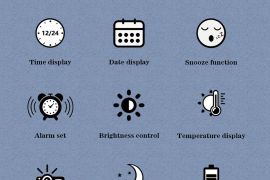 LED ელექტრონული პროექციის საათი დიდეკრანიანი ციფრუ