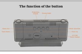 LED ელექტრონული პროექციის საათი დიდეკრანიანი ციფრუ