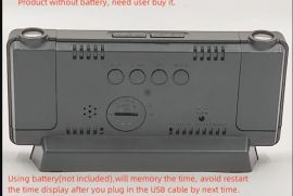 LED ელექტრონული პროექციის საათი დიდეკრანიანი ციფრუ