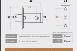 უჟანგავი ფოლადის აბაზანის კარის საკეტი საძინებლის 