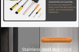 უჟანგავი ფოლადის აბაზანის კარის საკეტი საძინებლის 