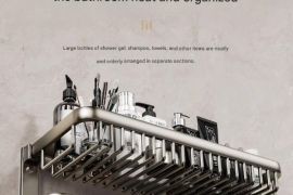 აბაზანის დასამონტაჟებელი ალუმინის თარო ტანსაცმლის,