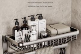 აბაზანის დასამონტაჟებელი ალუმინის თარო ტანსაცმლის,