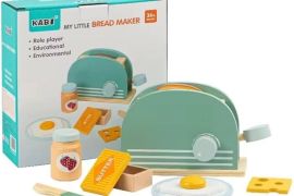 ტოსტერის ნაკრები – ხის როლური სათამაშო კომპლექტი