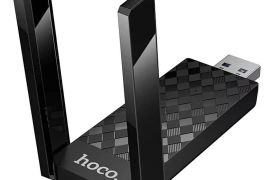 ორარხიანი USB Wi-Fi ადაპტერი hoco HI34 600Mbps გარ