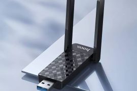 ორარხიანი USB Wi-Fi ადაპტერი hoco HI34 600Mbps გარ