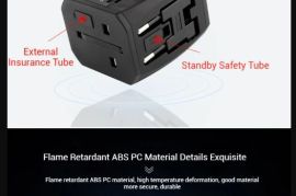 საერთაშორისო უნივერსალური 100-250V შტეფსელის ადაპტ