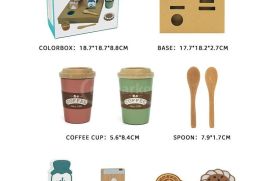 სათამაშოები 15962 ხის ყავა ყავის ჭიქა რძე შაქარი კ