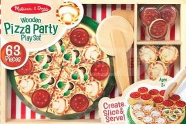 სათამაშოები 15963 ხის დასაჭრელი პიცის ნაკრები პეპე