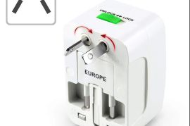 უნივერსალური ადაპტერი მოგზაურობისთვის, კომპაქტური 