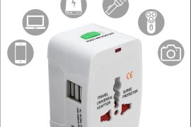 უნივერსალური ადაპტერი მოგზაურობისთვის, კომპაქტური 