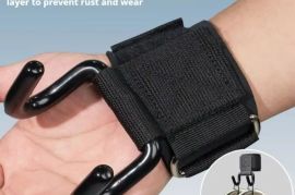 2 ცალი სიმძიმის აწევის კაუჭები, მაჯის ძალის ვარჯიშ