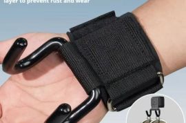 2 ცალი სიმძიმის აწევის კაუჭები, მაჯის ძალის ვარჯიშ