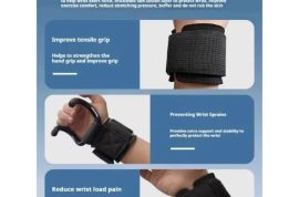 2 ცალი სიმძიმის აწევის კაუჭები, მაჯის ძალის ვარჯიშ