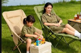 მსუბუქი პორტატული გარე სკამი, რეგულირებადი დასაკეც