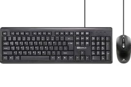 სადენიანი შავი კლავიატურა და მაუსი EIPLN E80F USB 