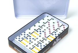 ✅სამაგიდო,სახალისო თამაში დომინო( მეტალის კოლოფში)