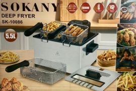✅ Sokany SK-10086 ფრის აპარატი. მოცულობა:5,5 ლიტრი