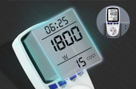 ციფრული LCD ვატმეტრი, ენერგიის კილოვატის, ვატის სა