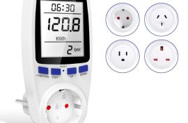 ციფრული LCD ვატმეტრი, ენერგიის კილოვატის, ვატის სა