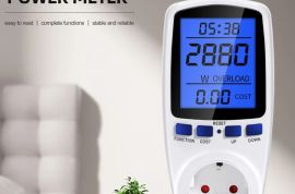 ციფრული LCD ვატმეტრი, ენერგიის კილოვატის, ვატის სა