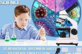 Microscope 40X-2000X with Phone Adapter &amp; Slid